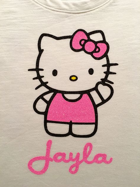 Hello kitty personalized shirt vinyl heat transfer birthday party gift girl Hello Kitty Shirt Design, Hello Kitty Leavers Shirt, Leavers Shirt Designs Hello Kitty, Hello Kitty Birthday Shirt, Hello Kitty Airbrush Shirt, Cute Hello Kitty Print T-shirt, Hello Kitty Wedding, Hello Kitty Theme Party, Walpaper Hello Kitty