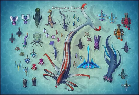 Subnautica Game, Subnautica Creatures, Subnautica Concept Art, Fantasy Cartography, Kaiju Art, Fantasy Beasts, Dungeons And Dragons Homebrew, Good Cartoons, Fantasy Creatures Art