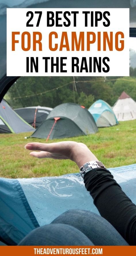 Have you ever been caught in the rain while camping? I have, and I've learned some valuable lessons along the way. In my ultimate guide, I share 27 best tips for camping in the rain, drawn from my own experience. You'll discover practical advice and camping in the rain hacks to help you stay dry, keep warm, and make the most of your rain-soaked camping trip. Tent Camping In The Rain Hacks, Tips For Camping In The Rain, Rain Camping Hacks, Camping In Rain Hacks, Staying Warm While Camping, Camping Shower Hacks, Tent Camping In The Rain, Camping Rain Hacks, Winter Camping Hacks