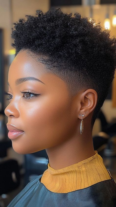 Female Tapered Fade Black Women, Low Taper Fade Haircut Women, Laying Edges Down Natural Hair, Taper Fade Women, 4c Tapered Haircut, Tapered Cut Natural Hair 4c, Undercut Black Women, Barber Images, 4c Haircut