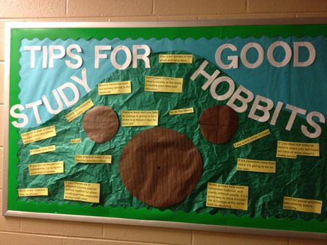 Squarehead Teachers: Lord Of the Rings Classroom Ideas Lord Of The Rings Bulletin Board, Hobbit Classroom Theme, Lord Of The Rings Classroom, Resident Assistant Bulletin Boards, Time Management College Student, Science Bulletin Boards, College Bulletin Boards, Classroom Decor Middle, Ra Bulletins