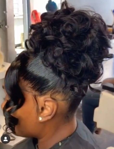 Natural Hair Pin Curls Hairstyles, Popular Updos 2022, Hair Styles For Wedding Black Women, Bridal Hair Inspiration Up Dos, Bridal Updo For Black Women, Updo Sew In Hairstyles Black Women, Ponytail Wedding Hairstyles Black Women, Ponytail Hairstyles Wedding Black Women, Wedding Hair For Black Women Updo