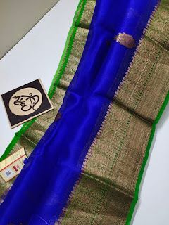 Wedding Saree Colours, Kora Banarasi Silk Saree, Saree Color Combinations, Kora Sarees, Latest Silk Sarees, Blue Silk Saree, Kanjivaram Sarees Silk, Lehenga Saree Design, Saree Kuchu Designs