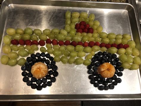 4-year-old birthday party with a monster truck theme. Monster truck made out of grapes, raspberries, blueberries, and oranges. Monster Truck Breakfast, Monster Truck Fruit Tray, Truck Fruit Tray, Monster Truck Theme Birthday Party Food, Toddler Monster Truck Birthday Party, Monster Truck Birthday Food, Monster Truck Party Games, Monster Truck Party Food, Monster Truck Theme Birthday Party