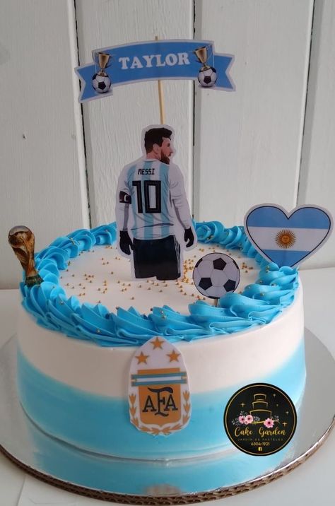 Messi Cake Ideas Argentina, Messi Bday Party, Argentina Cake Ideas, Messi Theme Cake, Lionel Messi Cake, Pastel Messi, Messi Cake Ideas, Messi Birthday Party Ideas, Basket For Your Boyfriend