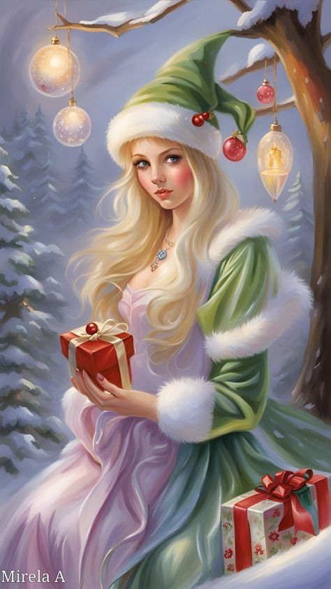 Christmas Fairytale, Fantasy Christmas, Mirela Anton, Fairytale Fantasy, Christmas Scenes, Dream Art, Christmas Designs, Christmas Pictures, Christmas Art