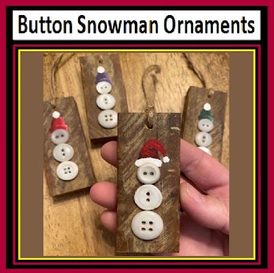 Dollar Store Crafter: 5 Crafts, Dollar Tree Hacks, Christmas, Repurposing And More :) Button Snowman Ornament Diy, Snowman Button Ornament, Button Ornaments Christmas Diy, Button Snowman Ornament, Snowman Ornaments For Kids To Make, Dollar Tree Diy Snowman, Button Christmas Ornaments, Button Ornaments Diy, Snowman Ornaments Diy