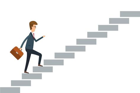 Business man climbing stairs to success Stairs To Success Drawing, Climbing Stairs Drawing, Climbing Stairs Illustration, Man Climbing Stairs, Stairs To Success, How To Draw Stairs, Walking Up Stairs, Easy Math Activities, Presentation Pictures