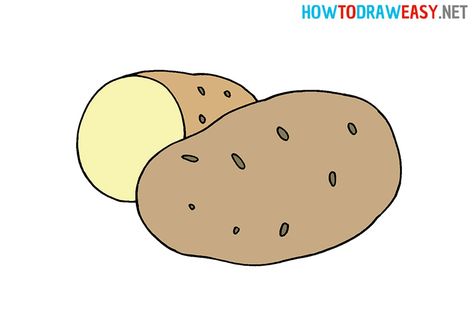 Cartoon Potato Drawing #Potato #Food #Plants #Vegetables #Veggie #FrenchFries #Drawing #Draw #Sketch #Sketching #EasyDrawing Potato Sketch, Potato Drawing, Potato Picture, Cartoon Potato, Potato Food, Elementary Drawing, Vegetable Cartoon, Plants Vegetables, Basket Drawing