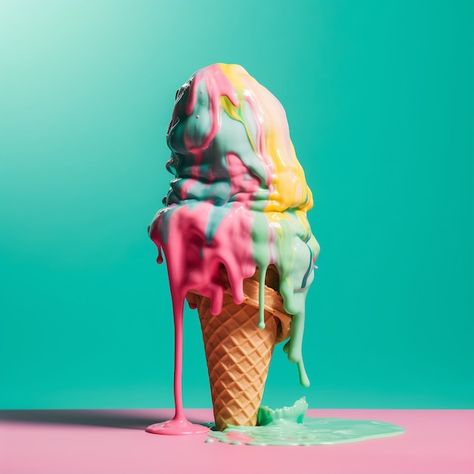 Melting Ice Cream Drawing, Melting Picture, Archi Aesthetic, Ballet Education, Melting Popsicle, Melted Ice Cream, Popsicle Art, Ice Cream Wallpaper, Colorful Homes