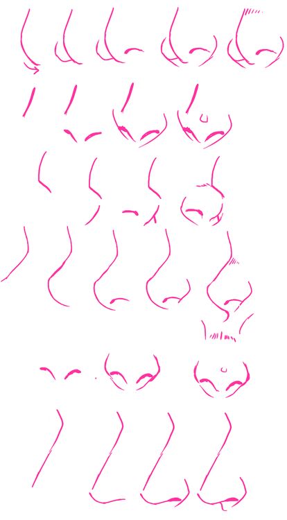 Nose mookie000 Types Of Noses Drawing Reference, Noes Anime, Nose Styles Drawing Anime, Nose Shape Reference Drawing, Nose Bleed Reference Drawing, Female Nose Drawing Reference, Manga Nose Reference, Nose In Different Art Styles, Cartoon Nose Drawing Styles