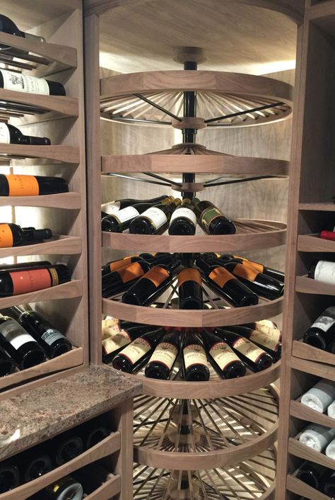 Corner Wine Rack, Custom Wine Rack, Glass Wine Cellar, Wine Rack Design, Wine Bottle Wall, Wine Closet, Modern Luxury Interior, Home Wine Cellars, Corner Kitchen