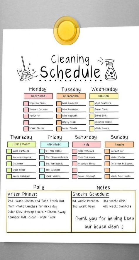 Immediately print and use this cleaning chart to keep yourself on a schedule! Purchase includes a blank PDF that you can laminate and write in dry erase marker until you find the perfect schedule for your home as well as an editable version that we use in our home! The editable version works best in Adobe Reader (free version is available) where y...#CreativeIdeas #The #Ultimate #Inspiration #Tidy #Inspo #a #Guide #Home #for #Trends #Cleaning #HomeTrends #to #Schedule #a #Motivation #Creating Classroom Cleaning Chart Ideas, Cleaning Schedule For Classroom, Family Cleaning Schedule Charts, Speed Cleaning Flow Chart, Cleaning Chart For Adults, Dorm Cleaning Schedule, Dorm Roommate, Simple Cleaning Schedule, Cleaning Schedule Checklist