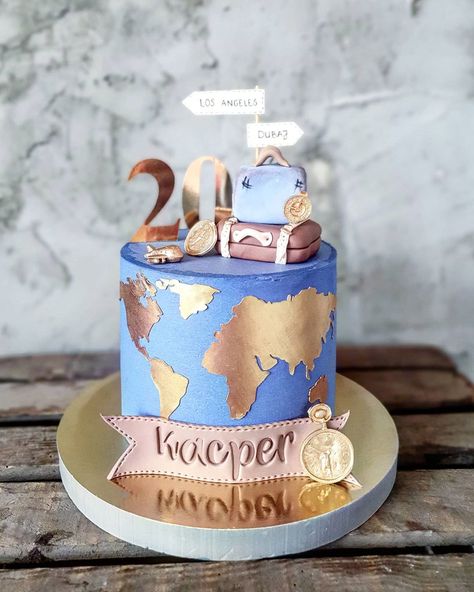 Misia Stachowicz on Instagram: “Traveler   #travelercake #tort #torty #tortyurodzinowe #tortyartystyczne #tortywarszawa #tortynazamowienie #cakeboss #cakeformen…” Travel Cakes, Cake Travel, Travel Cake, Anime Cake, Cake Blog, 21st Birthday Cake, Themed Birthday Cakes, Cakes For Men, Cake Boss