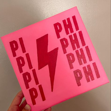 Sorority Canvas Paintings Simple, Cute Sorority Canvas, Gphi Canvas Paintings, Sorority Painting Canvases, Big Little Canvas Sorority, Pi Phi Painting, Pi Beta Phi Canvas Painting, Phi Mu Paintings Canvases, Pi Phi Canvas Paintings