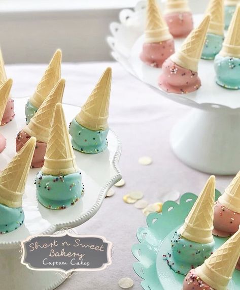 Ice Cream Theme Cake Pops, Ice Cream Cone Shaped Cake, Two Sweet Birthday Treats, Ice Cream Smash Cake, Ice Cream Theme Cupcakes, Cake Pop Ice Cream Cone, Cake Cones, Cone Cake Pops, Ice Cream Cone Cake Pops