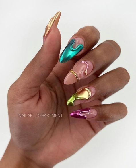 Sculpture Nails, Nail Design Glitter, 3d Nail Art Designs, Sculptured Nails, Hippie Nails, Classy Acrylic Nails, Pretty Nail Art Designs, Sparkle Nails, Pretty Nail Art