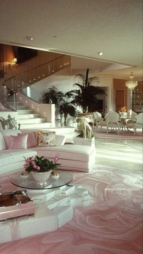 80s Penthouse, Modern Vintage Living Room, 80s Interior Design, 80s House, 80s Interior, Miami Houses, Dream Life House, Dream Apartment Decor, Dream House Rooms