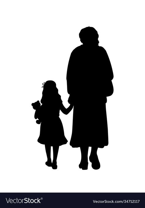 Grandmother And Granddaughter, Trend Tiktok, Silhouette People, Silhouette Art, Grandchildren, Transparent Png, Cupcake Toppers, Png Images, Piercings