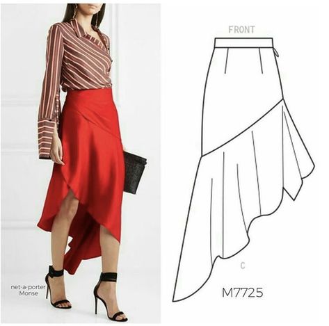 Flounce asymmetrical skirt Asymmetrical Skirt Pattern, Skirt Tutorial, Long Denim Skirt, Rock Outfit, Inspo Pics, Pattern Sewing, Skirt Patterns Sewing, Mccalls Sewing Patterns, Sewing Skirts