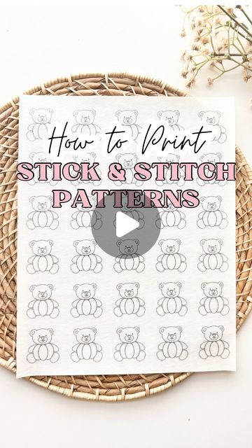 Stitchin With Samantha on Instagram: "How to print stick and stitch!🪡👇🏼

In case you missed it - here is how to print my stick & stitch patterns at home! Using printable patterns is great because you can use them over and over again! You can print on most home printers.🤍

1. Download a pattern/design
2. Uncurl the edges
3. Load the stabilizer face down
4. Print black & white / 8.5x11

Comment ✨PRINT✨ for the link to my printable patterns & the direct link to my favorite stabilizer!

#embroidery #handembroidery #embroiderytutorial #stickandstitch #embroidered #diycrafts" Stick And Stitch Embroidery, Stick And Stitch, Face Down, Embroidery Tutorials, Printable Patterns, Embroidery Stitches, Hand Embroidery, Stitch Patterns, Pattern Design