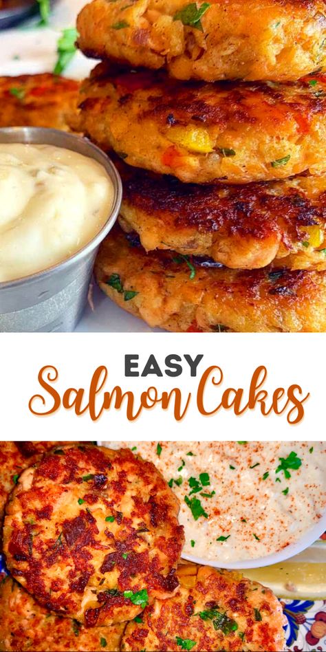 Easy Salmon Cakes, Salmon Cakes Recipe, Canned Salmon Recipes, Best Salmon, Resepi Biskut, Salmon Patties Recipe, Pan Frying, Fried Salmon, Patties Recipe