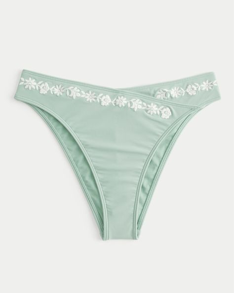 Women's Curvy Embroidered High-Leg High-Waist Cheeky Bikini Bottom | Women's Swimwear | HollisterCo.com Hollister Clothes, Teen Clothing, Cute Bikinis, Cheeky Bikinis, Women's Swimwear, Swimwear Fashion, High Leg, Clothing For Women, Outfits For Teens