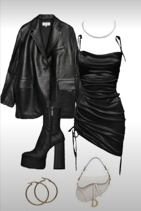 Blazer With Mini Dress, Foo Fighters Concert Outfit, Fasion Outfits, Artic Monkeys, Stylish Outfit, Feminine Outfit, Leather Blazer, Arctic Monkeys, Aesthetic Outfits