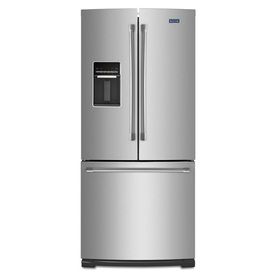 19.7-cu ft French Door Refrigerator with Single Ice Maker (Stainless Steel) Barn Door Projects, Maytag Refrigerator, Garage Door Hardware, Steel French Doors, Slide Out Shelves, Stainless Steel Counters, Door Wreaths Diy, Stainless Steel Refrigerator, French Door