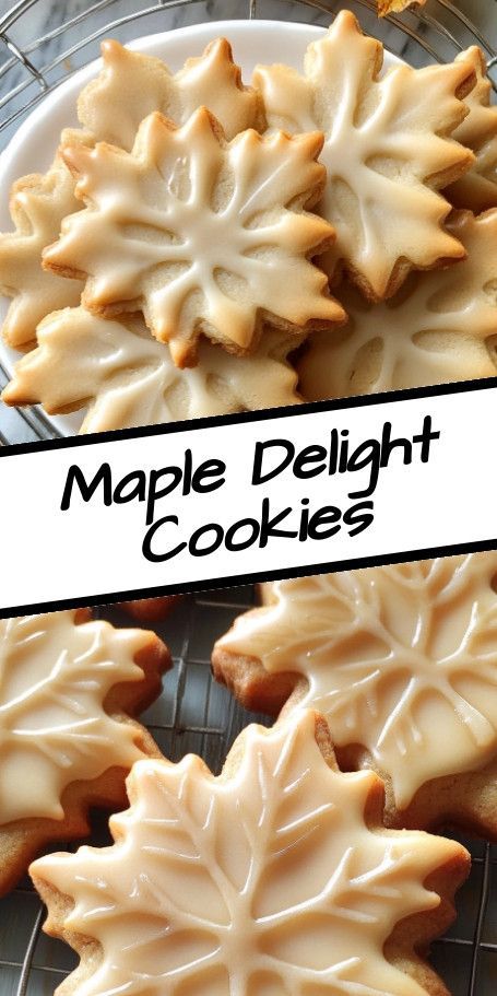 #Maple Autumn Delight Shortbread Cookies: A cozy autumn treat with rich maple flavors and a delicate glaze, perfect for enjoying with a hot drink. Yield: Approximately 2 dozen cookies. Fall Pudding Cookies, Salted Caramel Cutout Cookies, Canadian Cookie Recipes, Maple Macarons Recipe, Roll And Cut Cookies, Maple Almond Cookies, Maple Spritz Cookies, Maple Glazed Cookies, Maple Desserts Easy