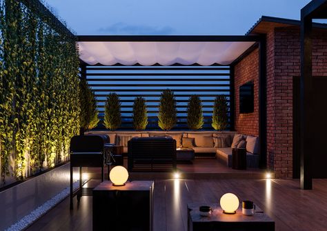 Smart Roof Design - Garden Decoration ideas 2022 Roof Terrace Design, Rooftop Patio Design, Bohemian Patio, Roof Garden Design, Terrace Garden Design, Terrace Decor, Rooftop Terrace Design, Rooftop Design, Rooftop Patio