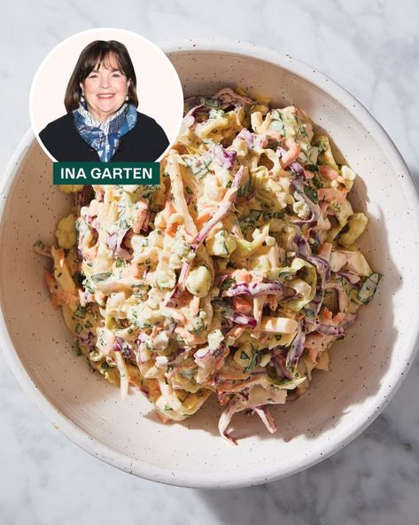 Ina Garten Coleslaw Recipe, Blue Cheese Coleslaw, Damn Delicious Recipes, Popeyes Fried Chicken, Ina Garden, Simple Salads, Coleslaw Dressing, Ina Garten Recipes, Cole Slaw