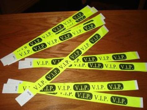 VIP party wristbands Vip Party Decorations, Vip Wristband, Vip Birthday Party Ideas, Vip Party Ideas, Wristband Design, Party Wristbands, Nightclub Party, Vip Card, Event Design Inspiration