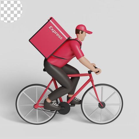 Red Bike, Bicycle Travel, Cycle Ride, Knee Tattoo, 3d Illustrations, Art Display, Bicycle Bike, 3d Illustration, Delivery Service