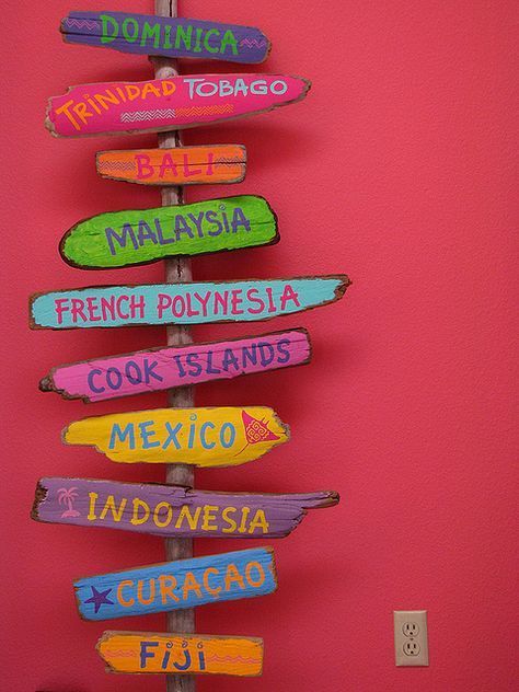 I like this idea for our tiki bar but with Cape Cod beach names! Tropisk Fest, Driftwood Signs, Travel Room, Tiki Bars, Beach Signs, Jairzinho, Beach Bars, Tiki Bar, Travel Themes