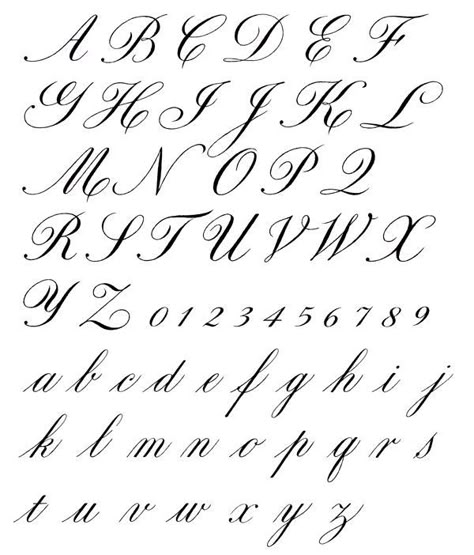 Letras caligraficas – Tiposde.com Font Tato, Tattoo Fonts Alphabet, Tattoo Fonts Cursive, English Calligraphy, Pointed Pen Calligraphy, Alphabet Style, Cursive Alphabet, Men Tattoos, Copperplate Calligraphy