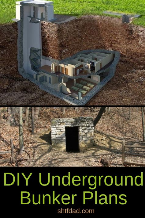 Wondering how to build a DIY underground bunker for survival? See what you need to do before you start building, where to get plans and what not to do. Keep your family safe YOUR way! #undergroundbunker #diy #shtf #shtfdad #survival #preparedness #keepfamilysafe Survival Bunker Ideas, Diy Survival Shelter, Underground Homes Plans How To Build, How To Build A Bunker, Diy Bunker Underground Shelter, Prepper Bunker, Underground Bunker Plans, Underground Survival Shelters, Building Underground