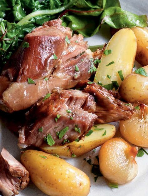 Recipe Detail Page | LCBO Braised Lamb Shoulder, Fingerling Potatoes Recipes, Cornstarch And Water, Cipollini Onions, Cooking Potatoes, Autoimmune Recipes, Cooking Projects, Meat Meals, Braised Lamb