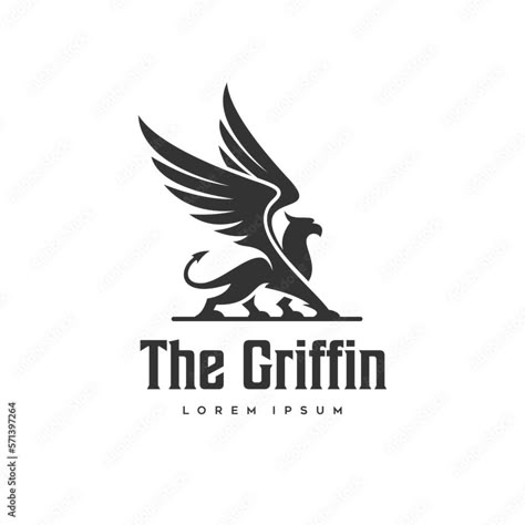 Griffin Logo Design, Griffin Mythology, Mafia Pictures, Builders Logo, Italian Board, Griffin Logo, Ilustrasi Dan Poster, Woodcut Prints, Logo Illustration Design