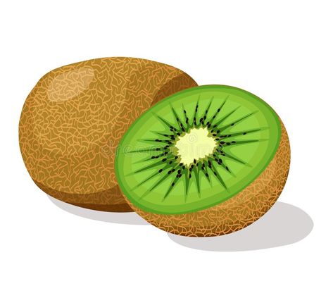 Kiwi Illustration Fruit, Kiwi Cartoon, Kiwi Drawing, Kiwi Illustration, Fruit Challenge, Kiwi Vector, Fresh Illustration, Kiwi Design, Fruit Sticks