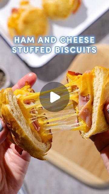 Ham And Cheese Biscuits Pillsbury, Pillsbury Biscuit Recipes, Grands Biscuits, Pillsbury Grands, Pillsbury Biscuits, Mini Breakfast, Cheese Biscuits, Ham Cheese, Leftover Ham