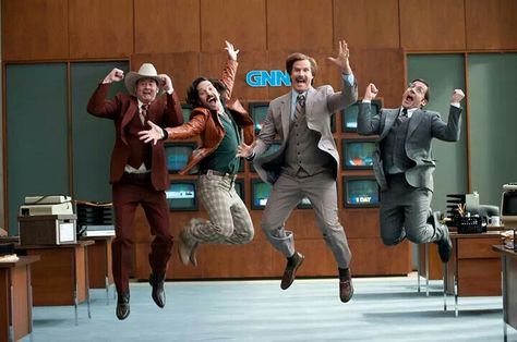 "Anchorman" guys Anchorman Movie, Force Movie, Ron Burgundy, Anchorman, Steve Carell, Will Ferrell, Work Memes, Meme Template, Love Movie