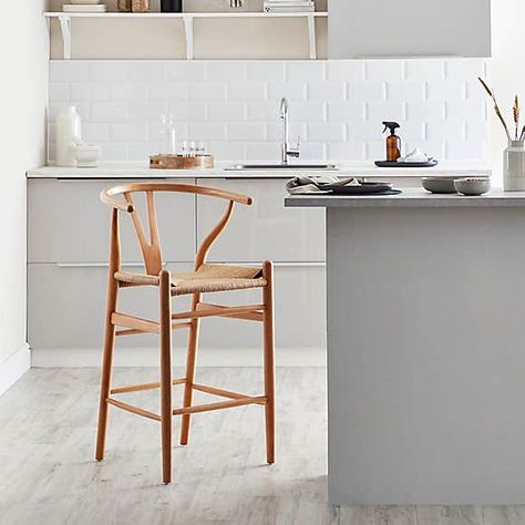 Lara Bar Stool | Dunelm Flat Furniture, Open Plan Kitchen Diner, Kitchen Dining Living Room, Rattan Bar Stools, Lara Bars, Bar Stools Kitchen Island, Breakfast Bar Stools, Natural Paper, Iconic Furniture