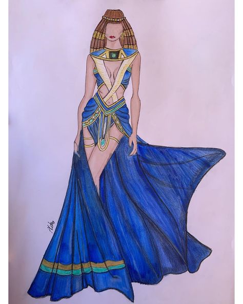 Egypt Dress Fashion, Egyptian Fashion Illustration, Egyptian Illustration, Egypt Women, Egypt Dress, I Draw Fashion, Egyptian Dress, Egyptian Clothing, Egyptian Fashion