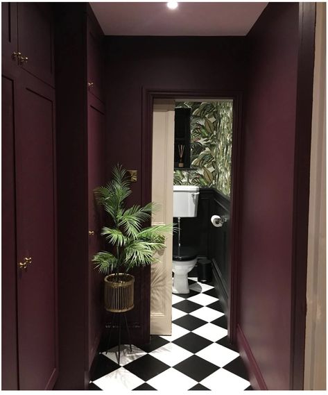 Downstairs Wc, Interior Office, Purple Interior, Hal Decor, Office Designs, Dark Home, Loft Room, Victorian House, Bedroom Paint