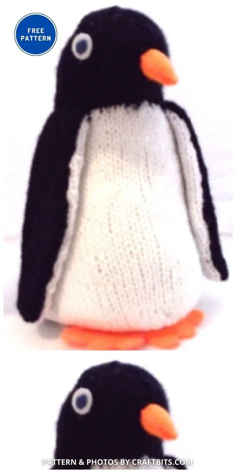 7 Free Adorable Knitted Penguin Patterns For Your Little One - The Knit Crew Penguin Patterns, Penguins Project, Baby Sack, Crochet Gift Ideas, Christmas Knitting Patterns Free, Penguin Hat, Easy Bag, Quirky Kitchen, Crochet Penguin