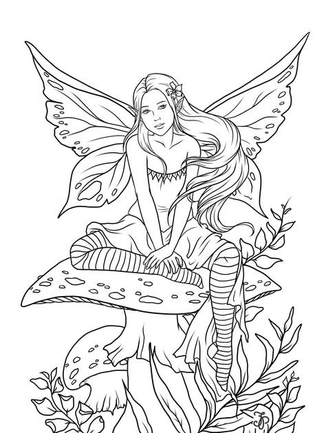 Dark Fairy Coloring Pages, Fairy Coloring Pages For Grown Ups, Easy Fairy Drawing, Coloring Pages Fairy, Fairy Sketch, Super Mario Coloring Pages, Fairy Coloring Book, Coloring Pages For Grown Ups, Fairy Drawings