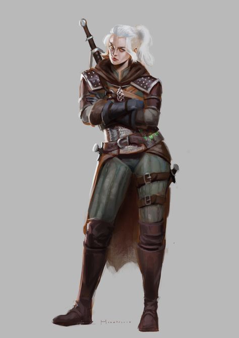 Female Witcher, Inspiration Story, Blood Hunter, Witcher Art, Female Armor, Female Character Concept, Female Knight, Witcher 3, Skyfall