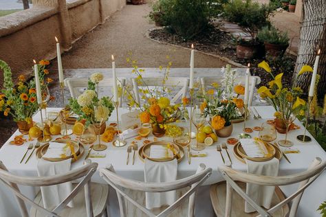 Amber And Sage Green Wedding, Earth Tone Wedding Colors Summer, Sage Green And Mustard Wedding, Summer Wedding Colors Yellow, Wedding Color Yellow Schemes, Yellow And Emerald Wedding, Wedding Yellow And Green, Sage Green And Orange Wedding Theme, Yellow And Beige Wedding