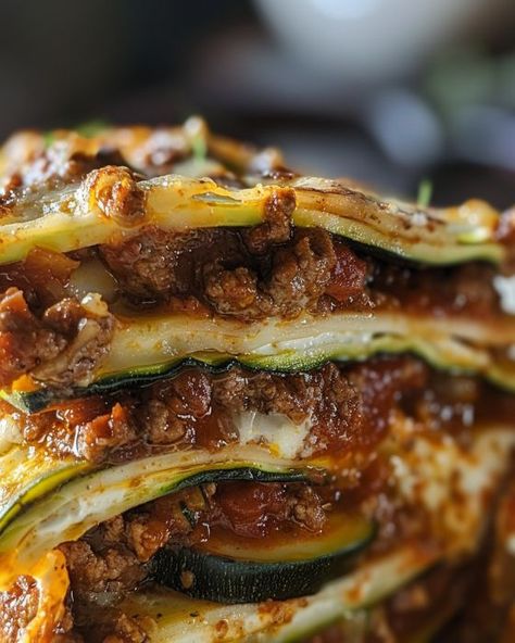 Hands down, this is the only thing I'll eat when I'm on a low carb diet! Keto Lasagne Zucchini, Low Carb Minced Meat Recipes, Minced Beef Recipes Healthy Low Carb, Low Carb Zucchini Lasagna Recipe, Italian Baked Dishes, No Bread No Pasta Meals, Healthy Zucchini Lasagna Recipe, Low Carb Minced Beef Recipes, Beef And Veggies Recipes